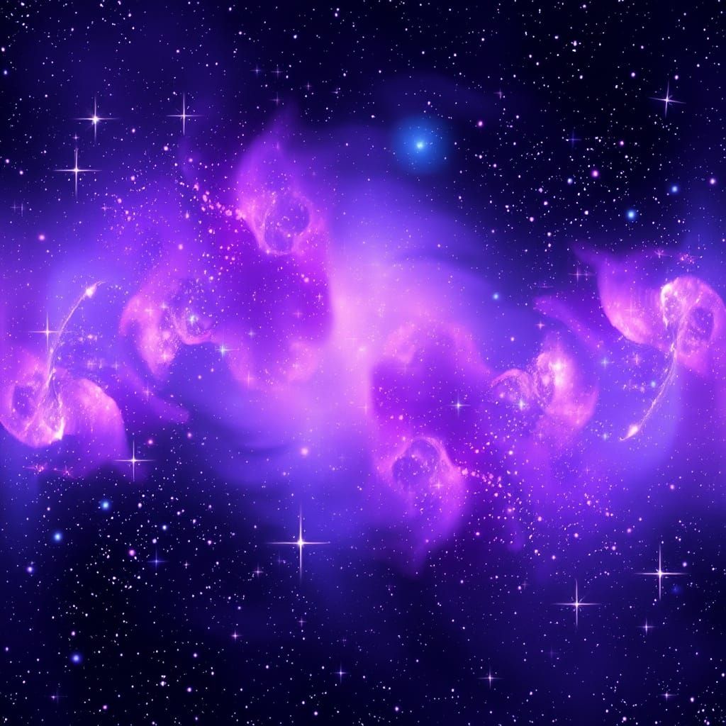 Vibrant Deep Space Nebula with Lavender and Violet Hues
