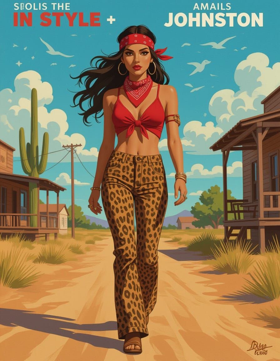 Defiant Country Singer on Grassy Trail, Expressive Digital A...