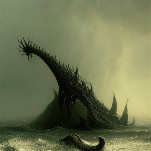 Dark Fantasy Water Demon Unveiled as a Sea Serpent