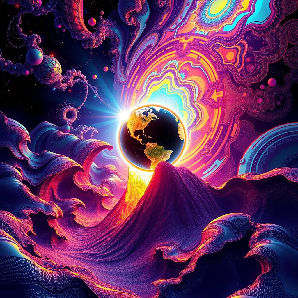 Glowing Orb Descends into Earth's Core