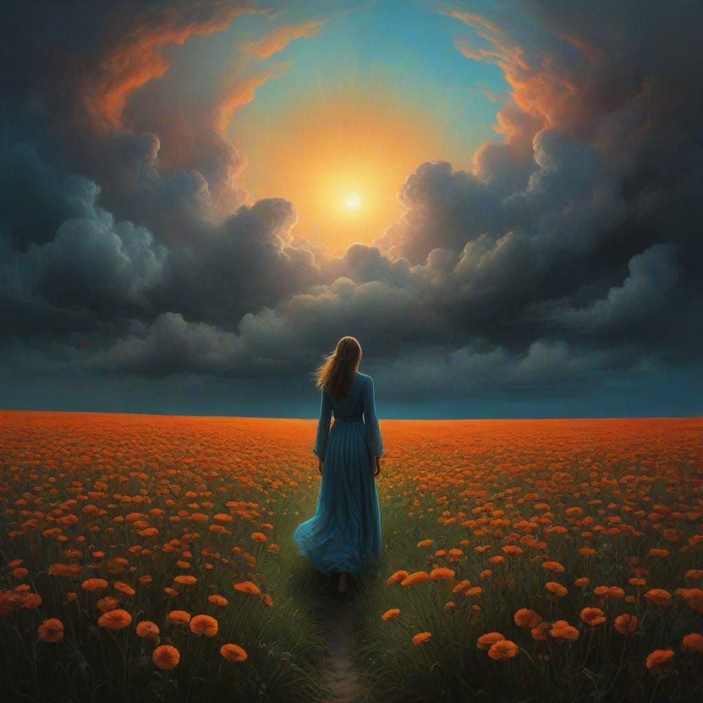 Contrasting Forces in Mystical Landscape, Dark Realism Meets...