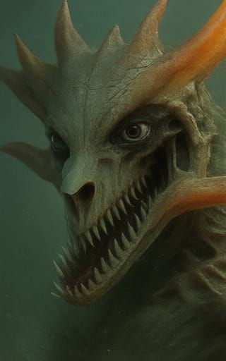 Uncanny Horror Scene of Evil Cunning Being Absorbing Ultimat...