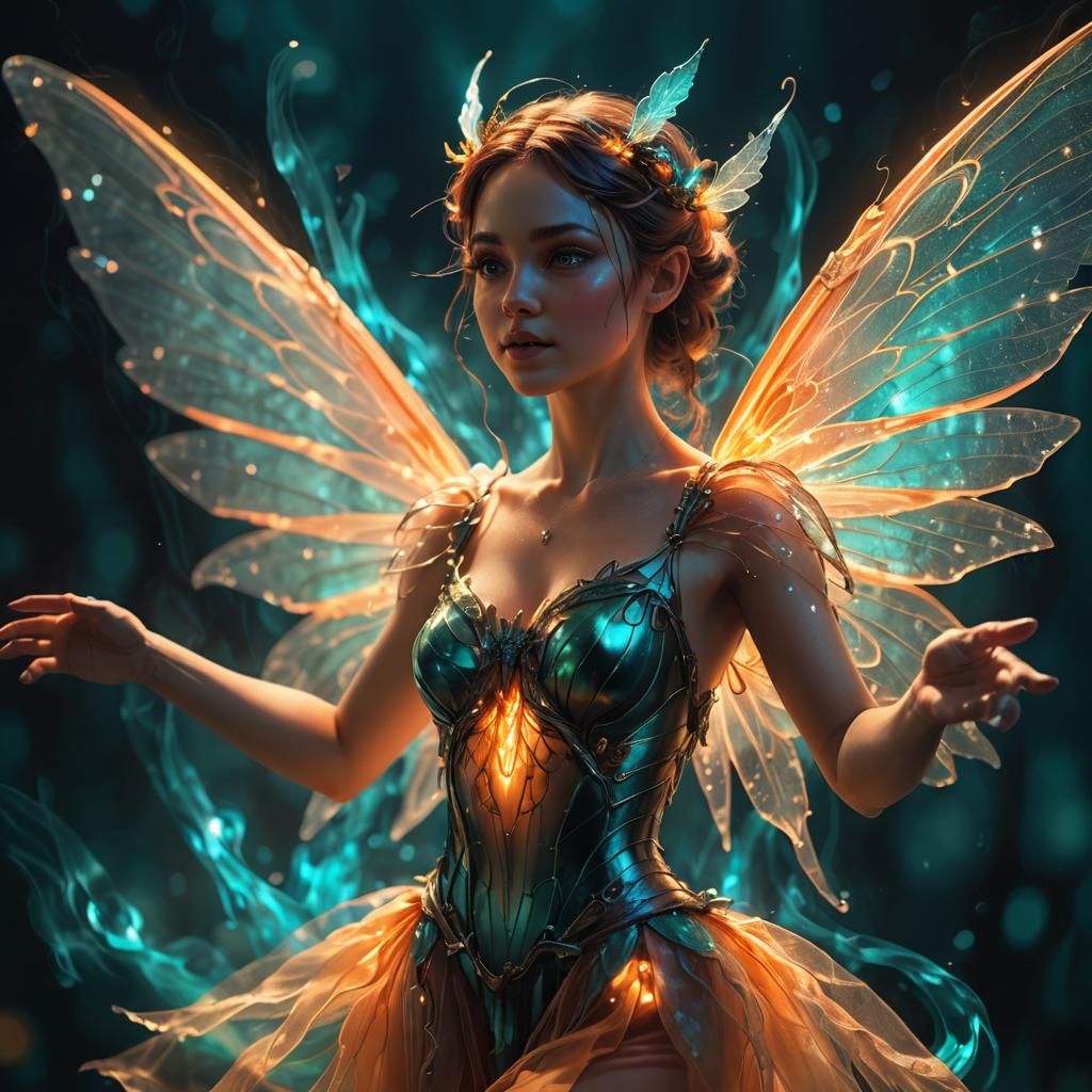 Vibrant Fairy in Ethereal Atmosphere