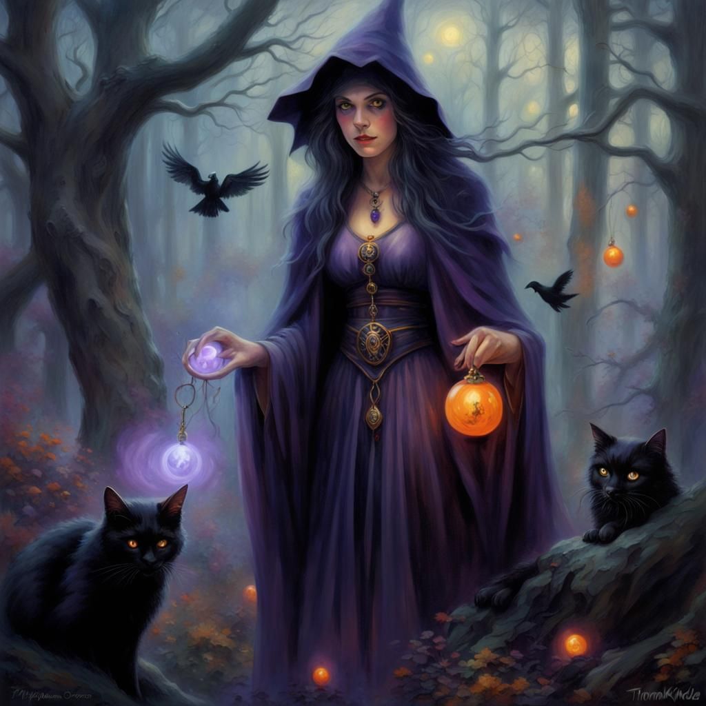 Enchanted Forest Oracle in Ethereal Hues