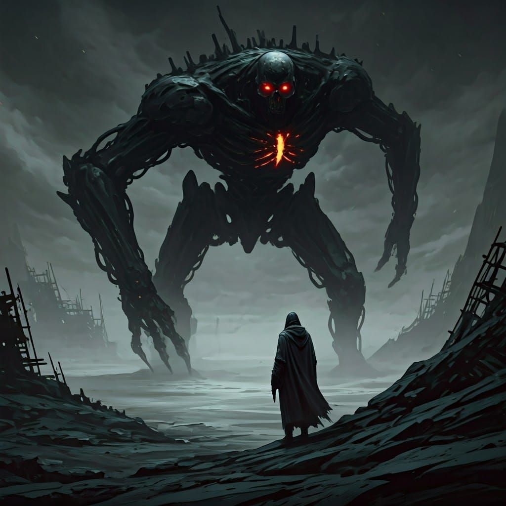 Gritty Post-Apocalyptic Illustration of a Twisted Death Stri...