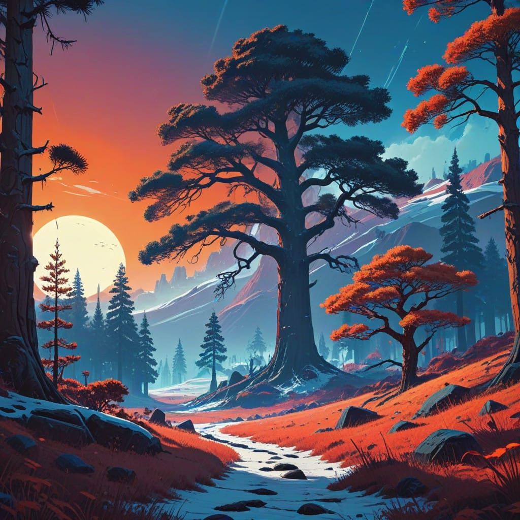 Hyperrealistic Winter Wonderland in Vibrant Light