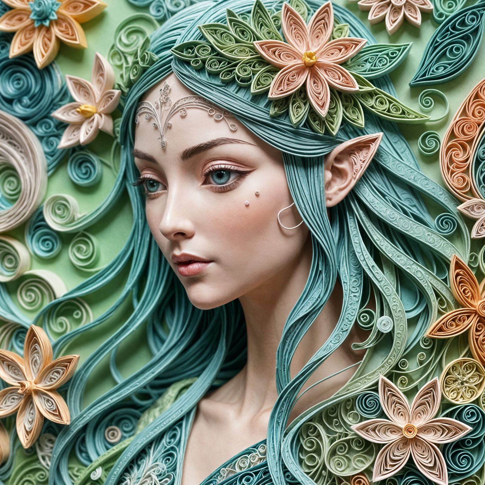 Portrait of a serene elven goddess