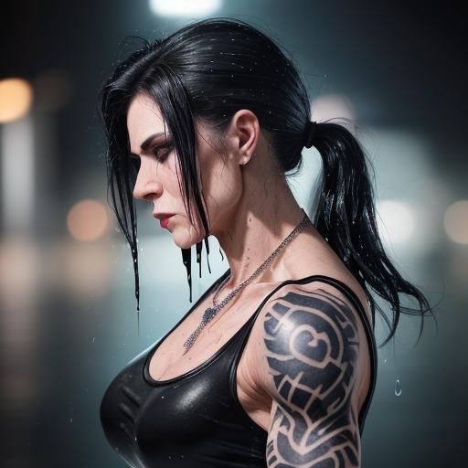 Androgyne Bodybuilder Enchants at the Night Goth Club