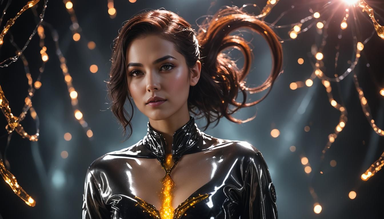 Surreal Squirrelish Goddess in Iridescent Abyss