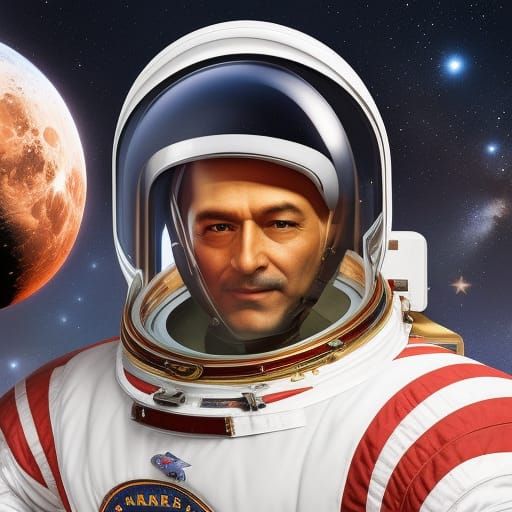 Official Soviet Portrait of 1960s Cosmonaut