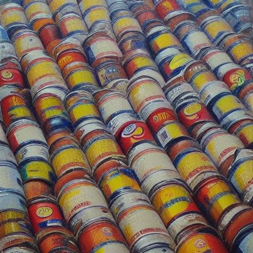 Vibrant Mid-Century Still Life of Canned Goods