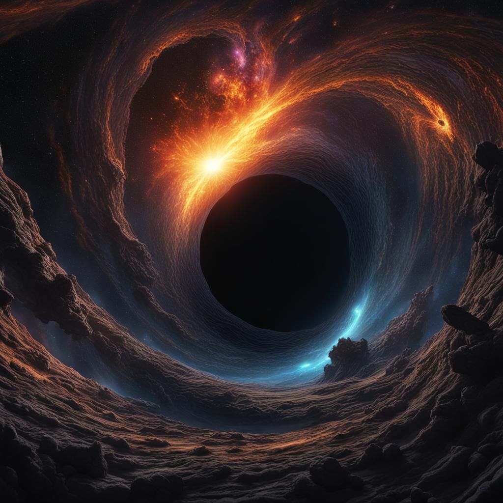 Black Hole Event Horizon: Infinite Cosmic Vortex in Deep Fan...
