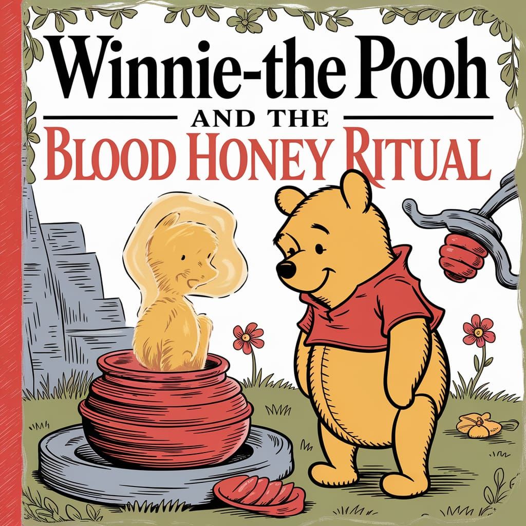 Vintage Book Cover: Winnie-the-Pooh Blood Ritual