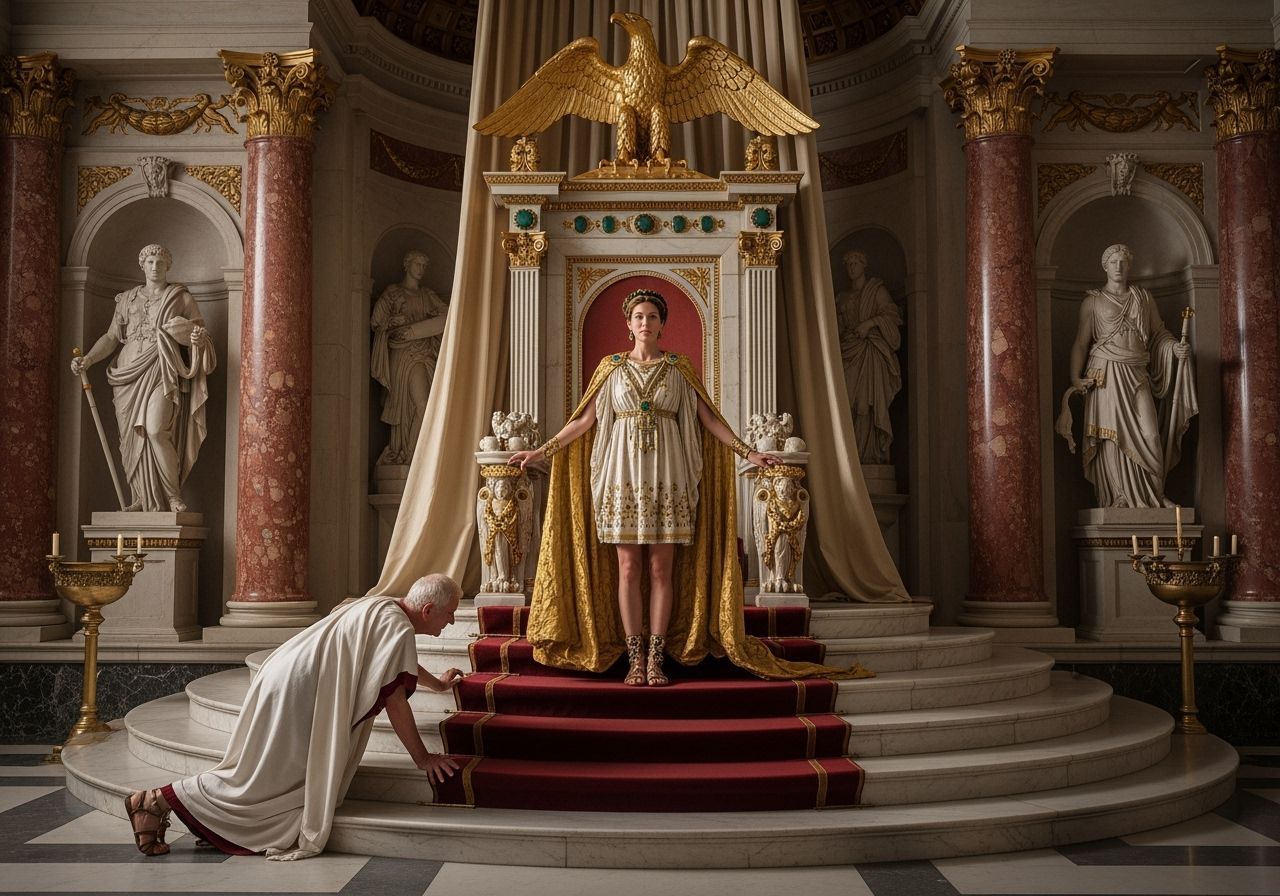 Empress Messalina in Opulent Roman Throne Room
