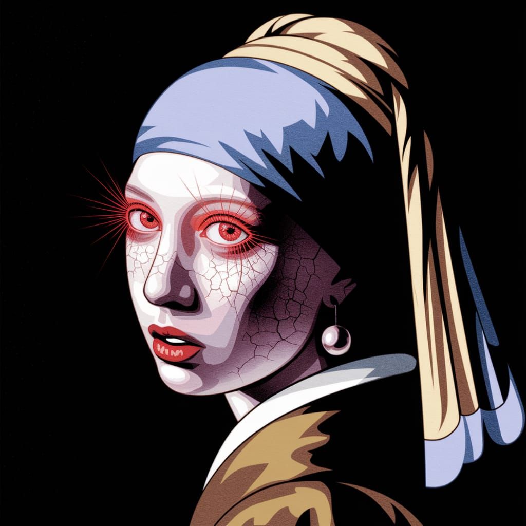 Ethereal Horror Portrait in Warm, Complementary Colors