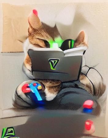 Feline Gamer in Action