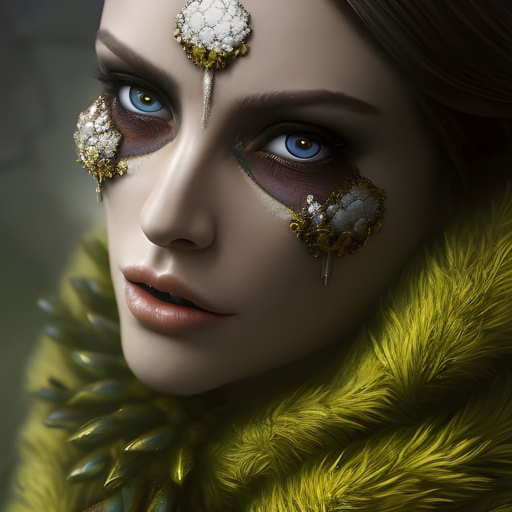 Demonic Post-Apocalyptic Flower Portrait in Hyperrealism