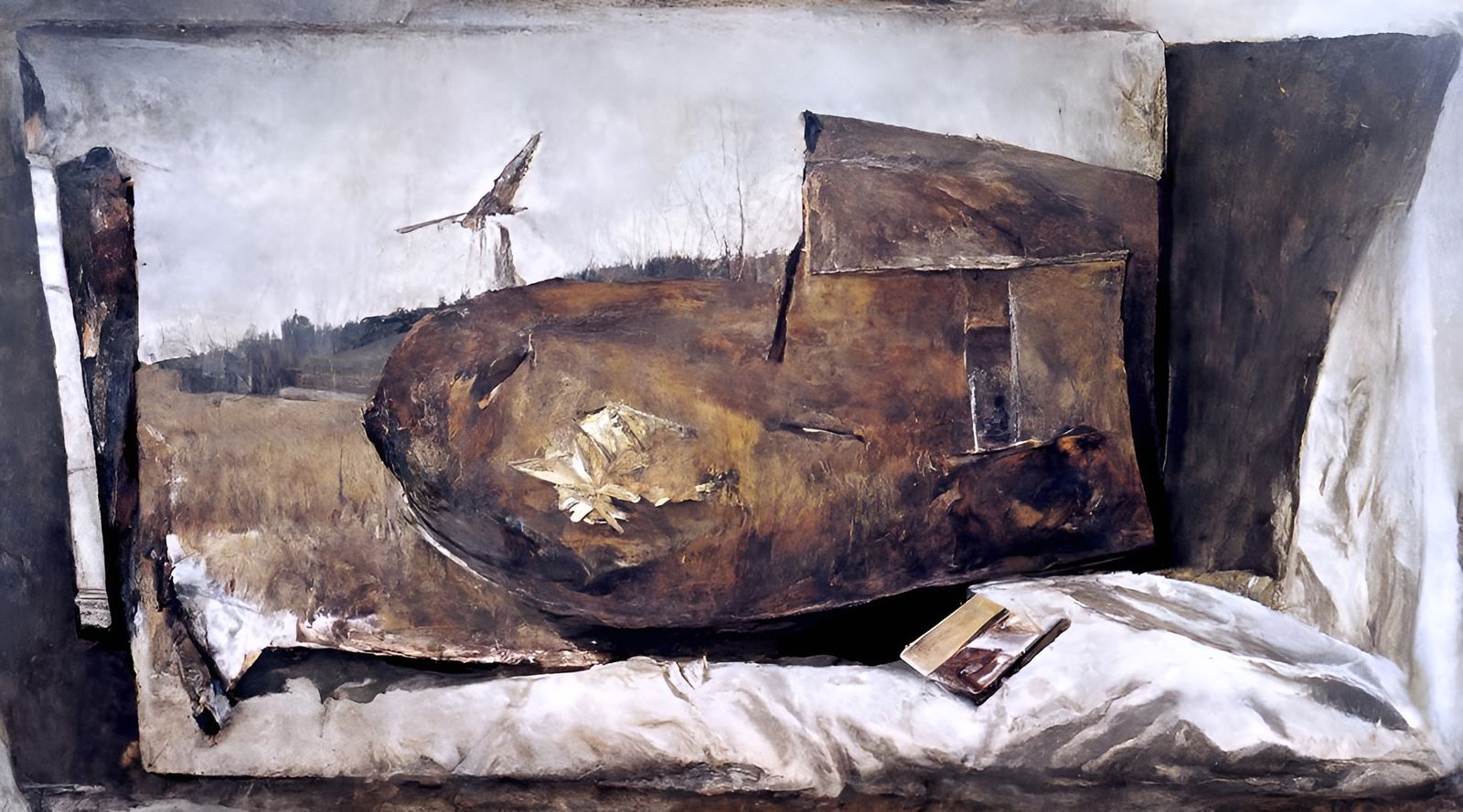 A Simple Oil Painting of a Mysterious Artifact