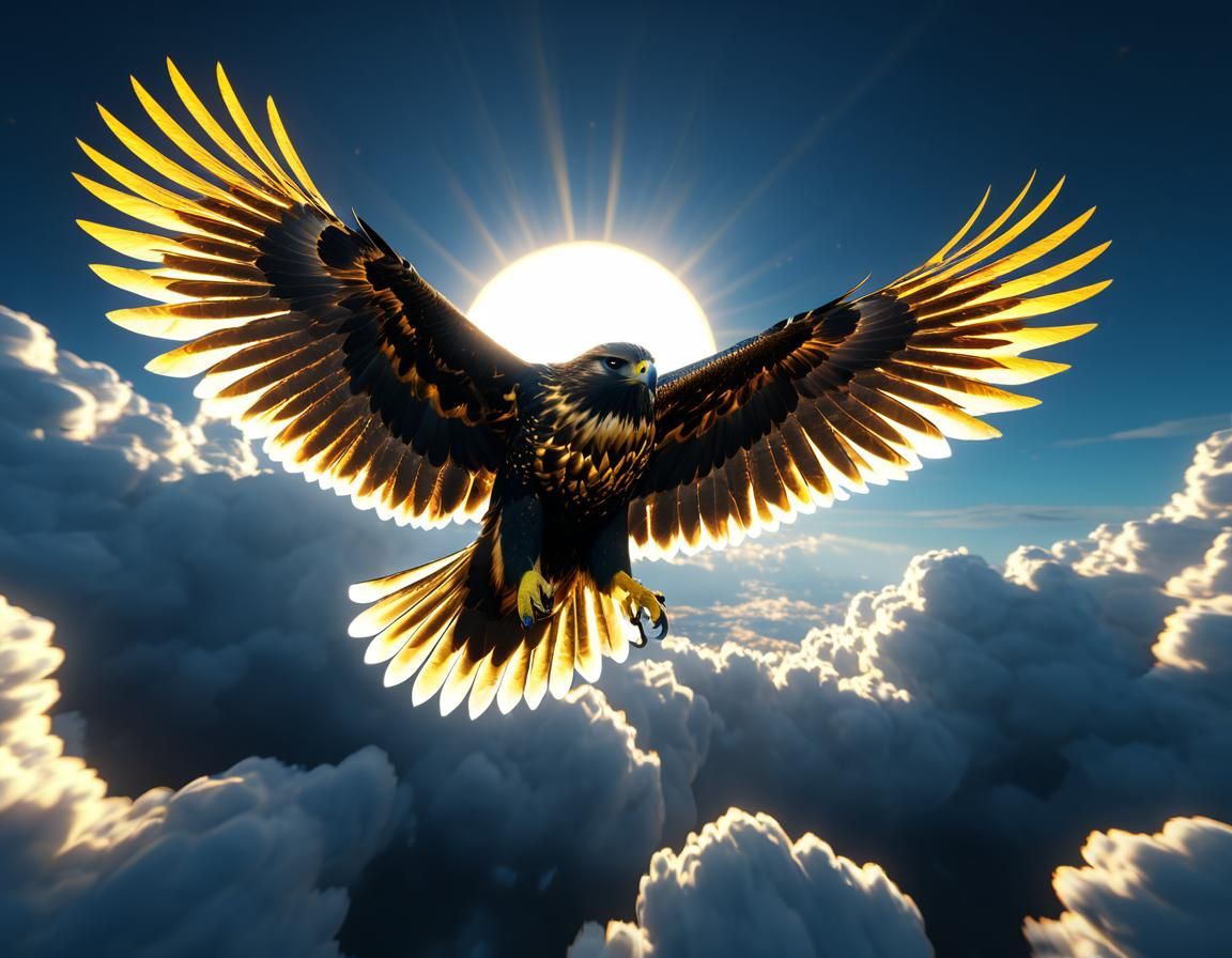 Celestial Hawk in Dark Fantasy Concept Art