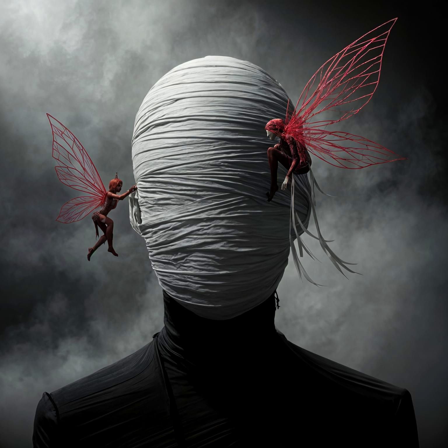 Mysterious Figure Enshrouded in Shadows, Surrounded by Ether...