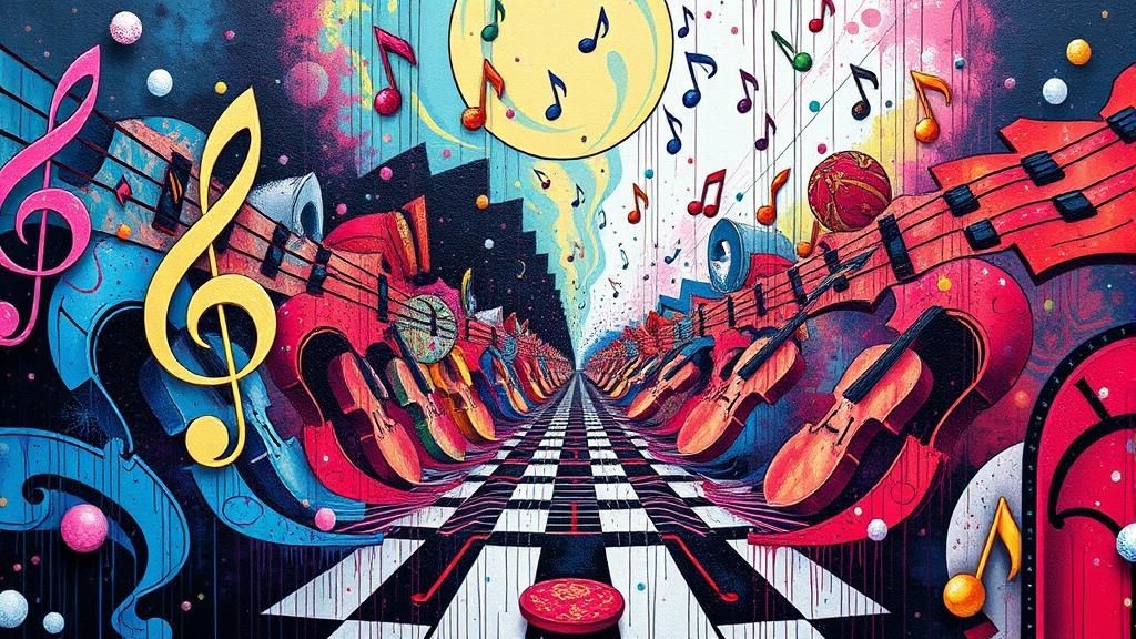 Ethereal Dreamer in a Whimsical Landscape during a Melodic S...