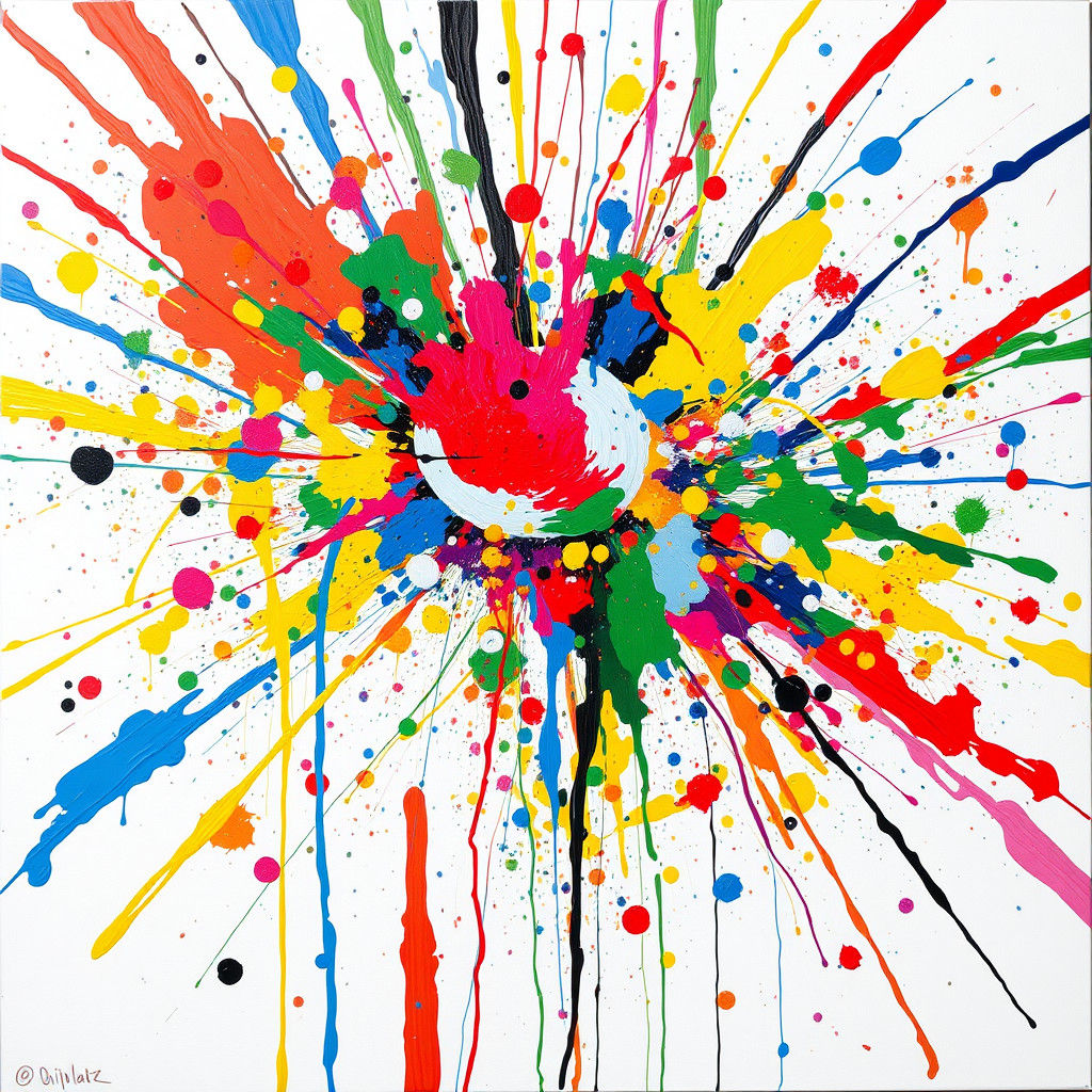 Vibrant Abstract Expressionist Canvas Explosion