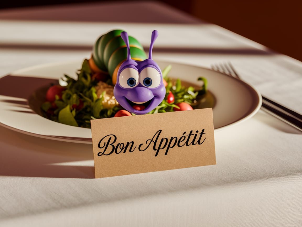 Salad with Pixar Caterpillar: Bon Appétit