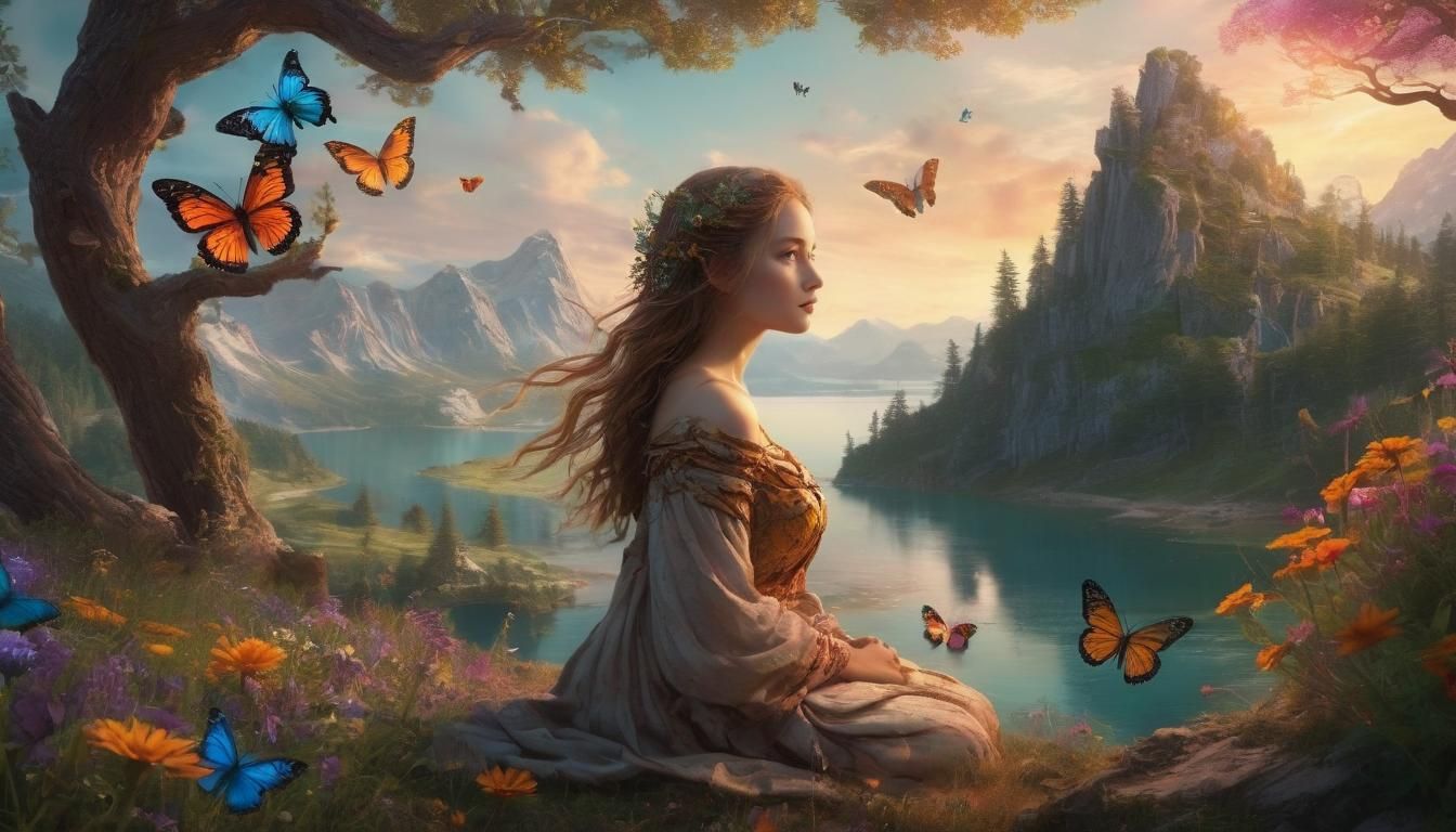 Mystical Woman Emerges from Ancient Forest