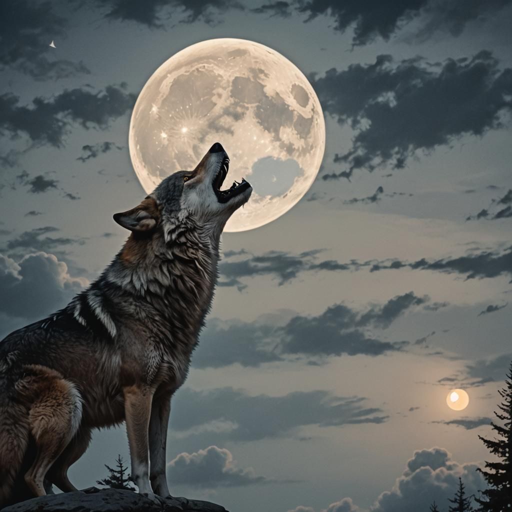Wolf in Lunar Shadow