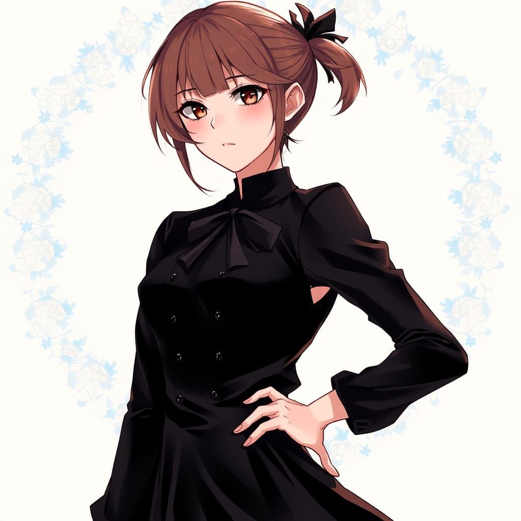 Mysterious Girl in Vibrant Anime Style