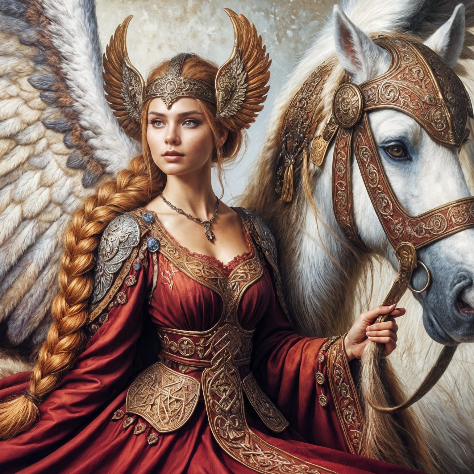 Gna Rides from Valhalla: An Expressionist Digital Painting