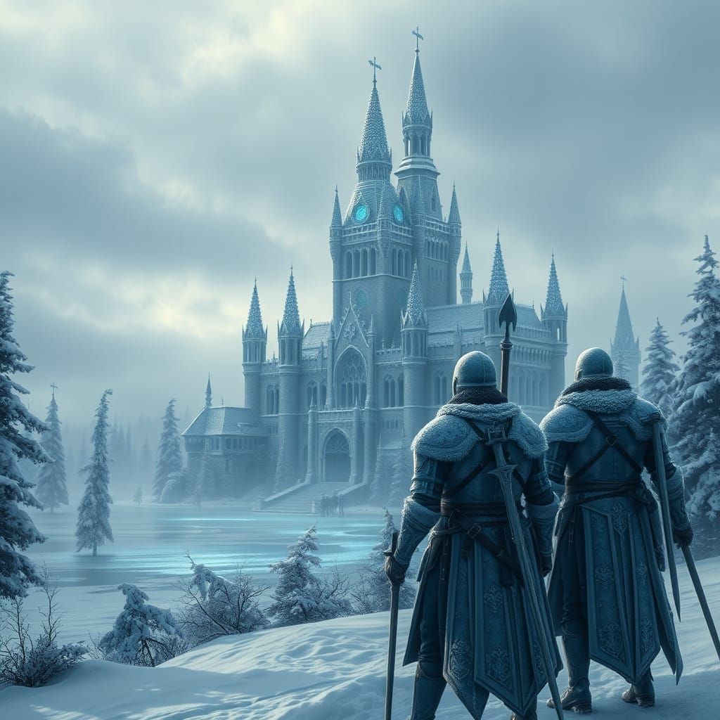 Winter Kingdom: Frosty Castles and Knights in Eternal Snow