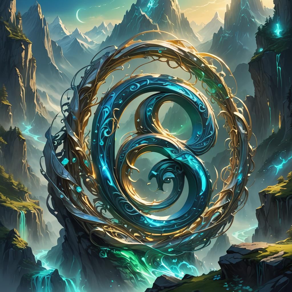 Luminous Fantasy Letter in Ethereal Landscape