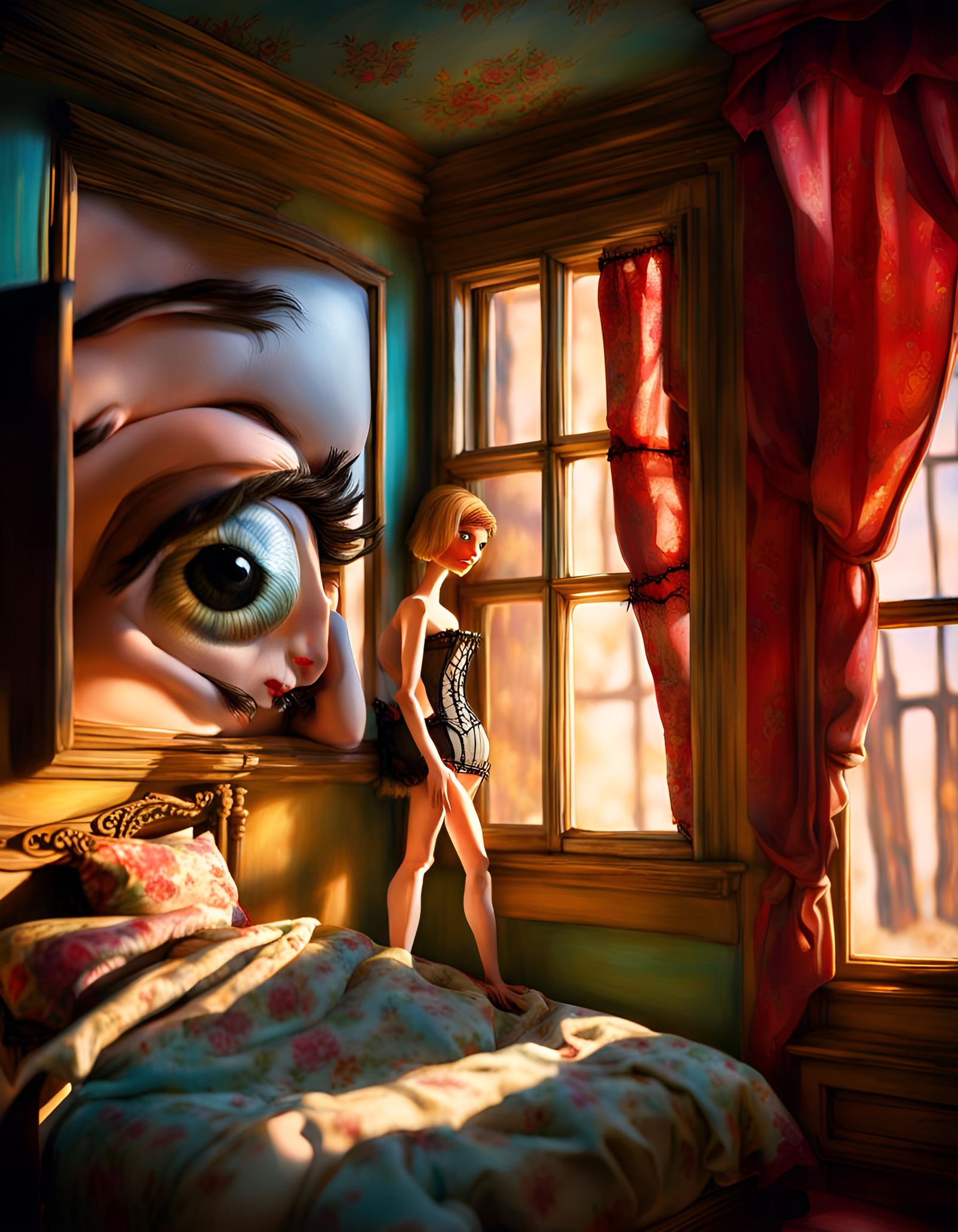 Bordello Dolls in Hyperrealistic Splash Art