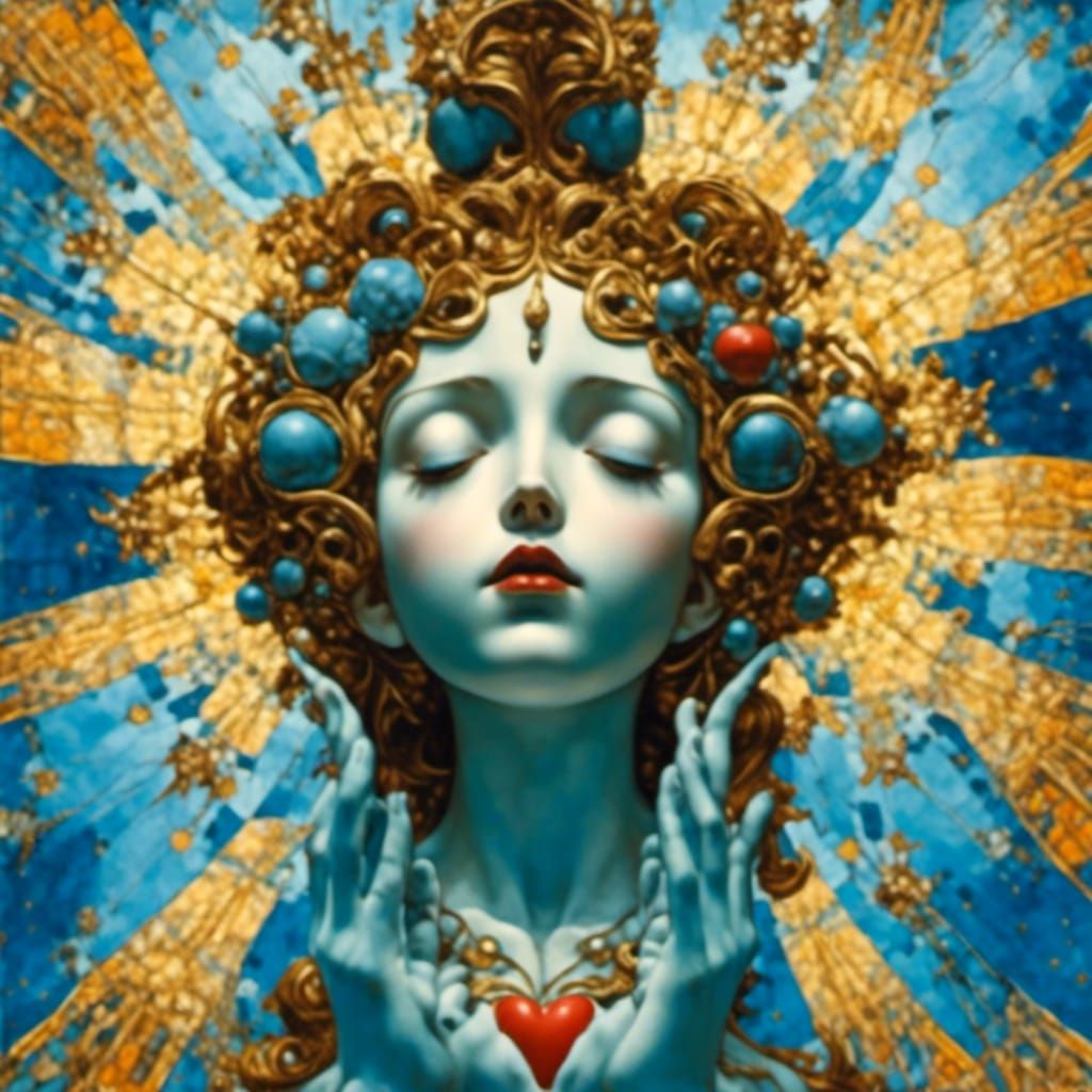 An Emotional Surrealist Scene in Cyberpunk Style