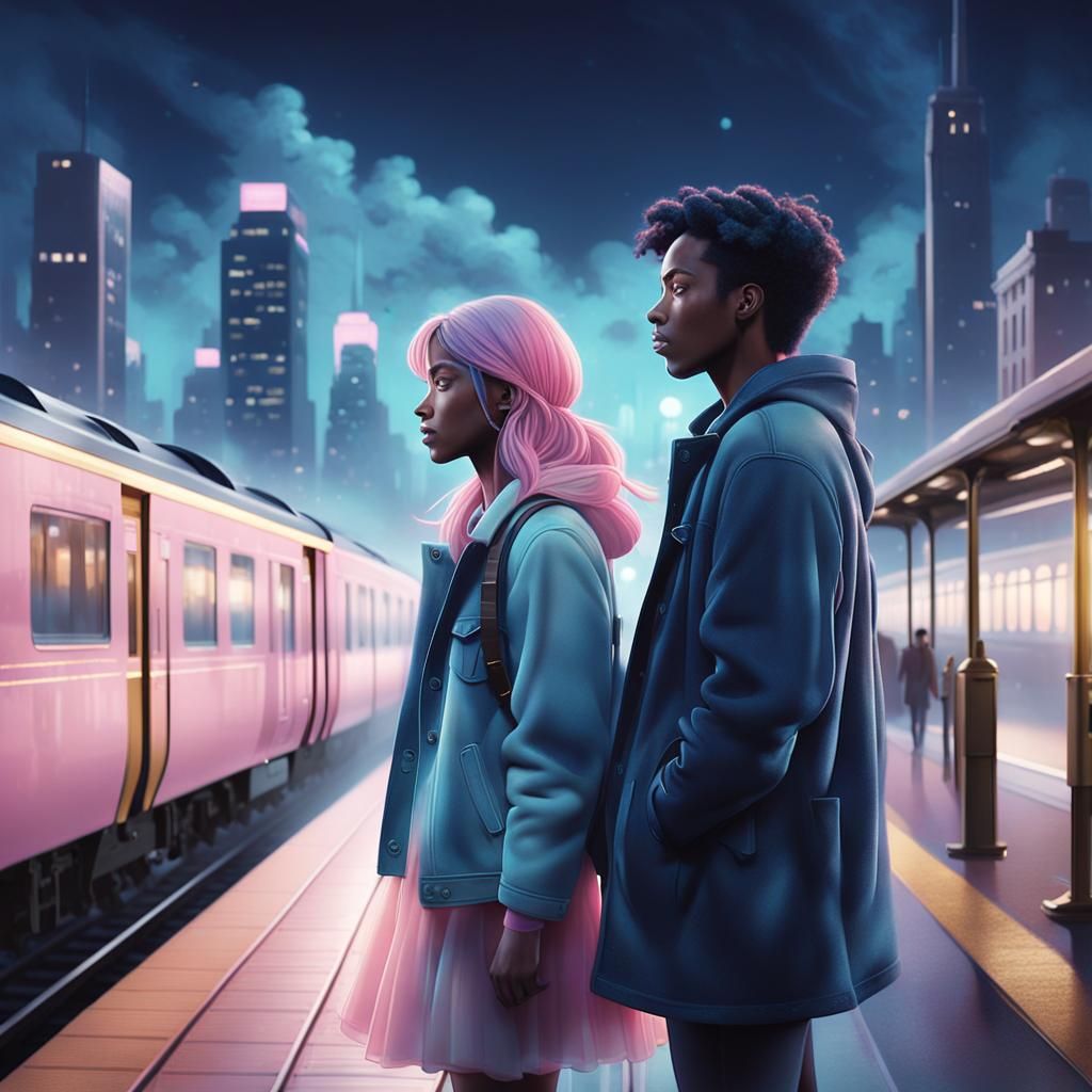 Midnight City Dreams in Soft Pastel Hues