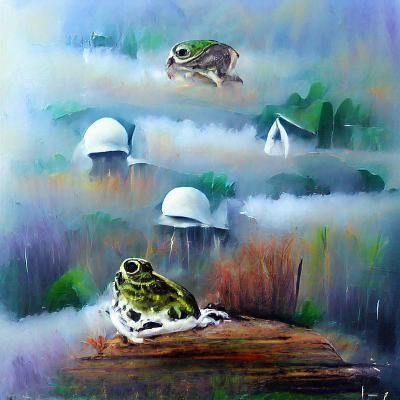 Mysterious Camouflage Frog Lurking in Thick Fog