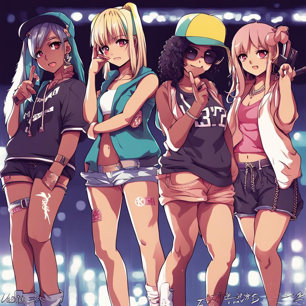 Girls Rappers in Anime Style