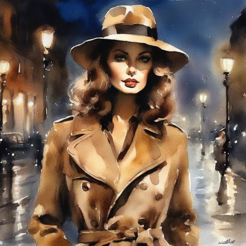 Impressionist Portrait of Sophia Loren in Watercolor