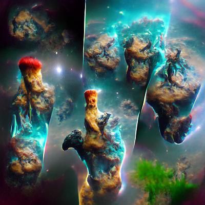 Surreal Cosmic Pillars Rise from Nebulae
