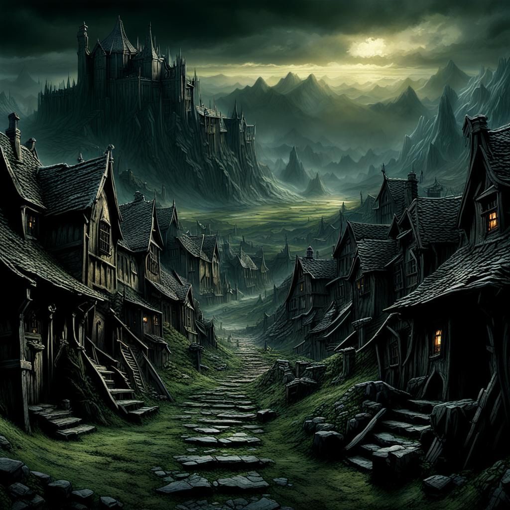 Epic Digital Painting of the Barrows from Lord of the Rings