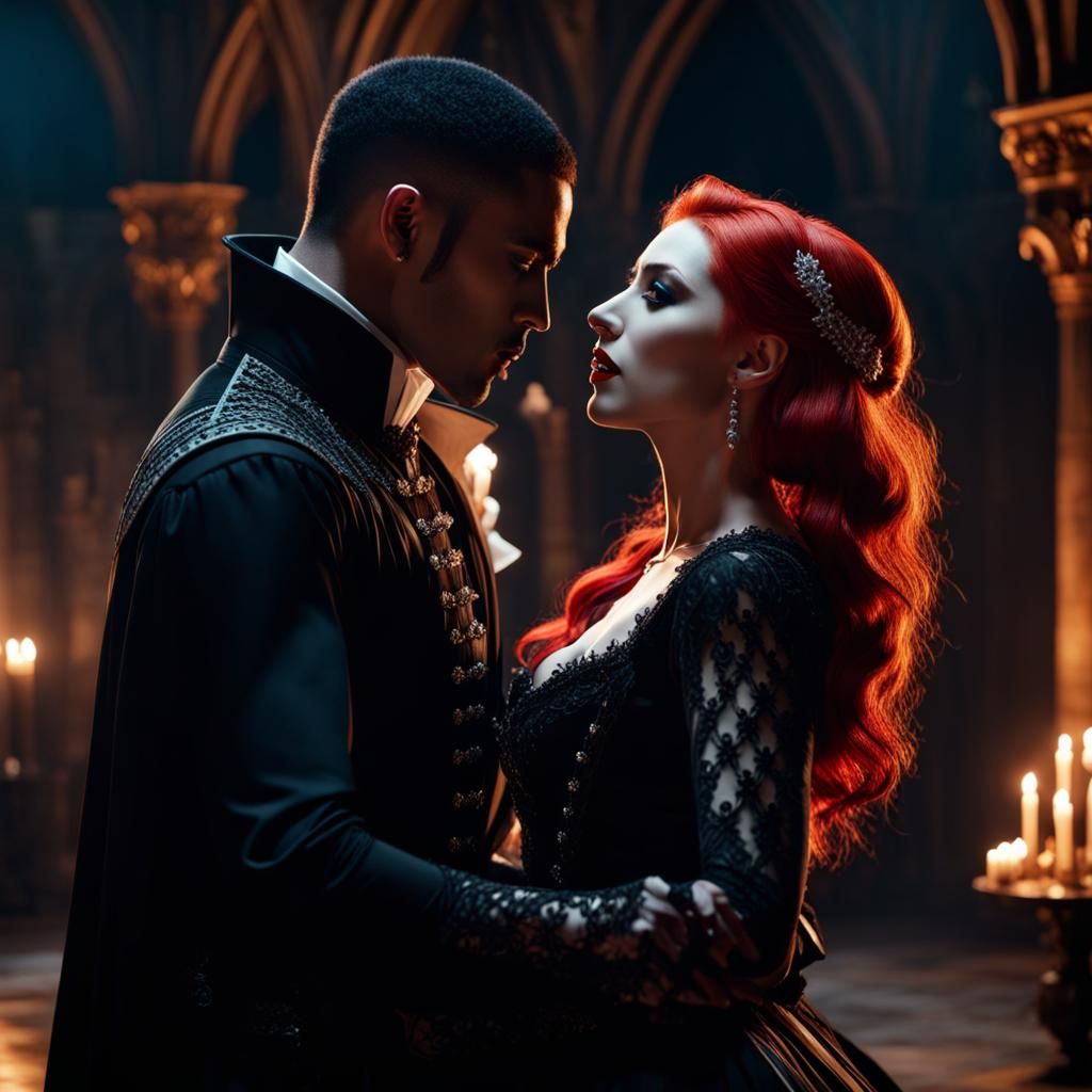 Gothic Vampires Dance in a Dark Castle