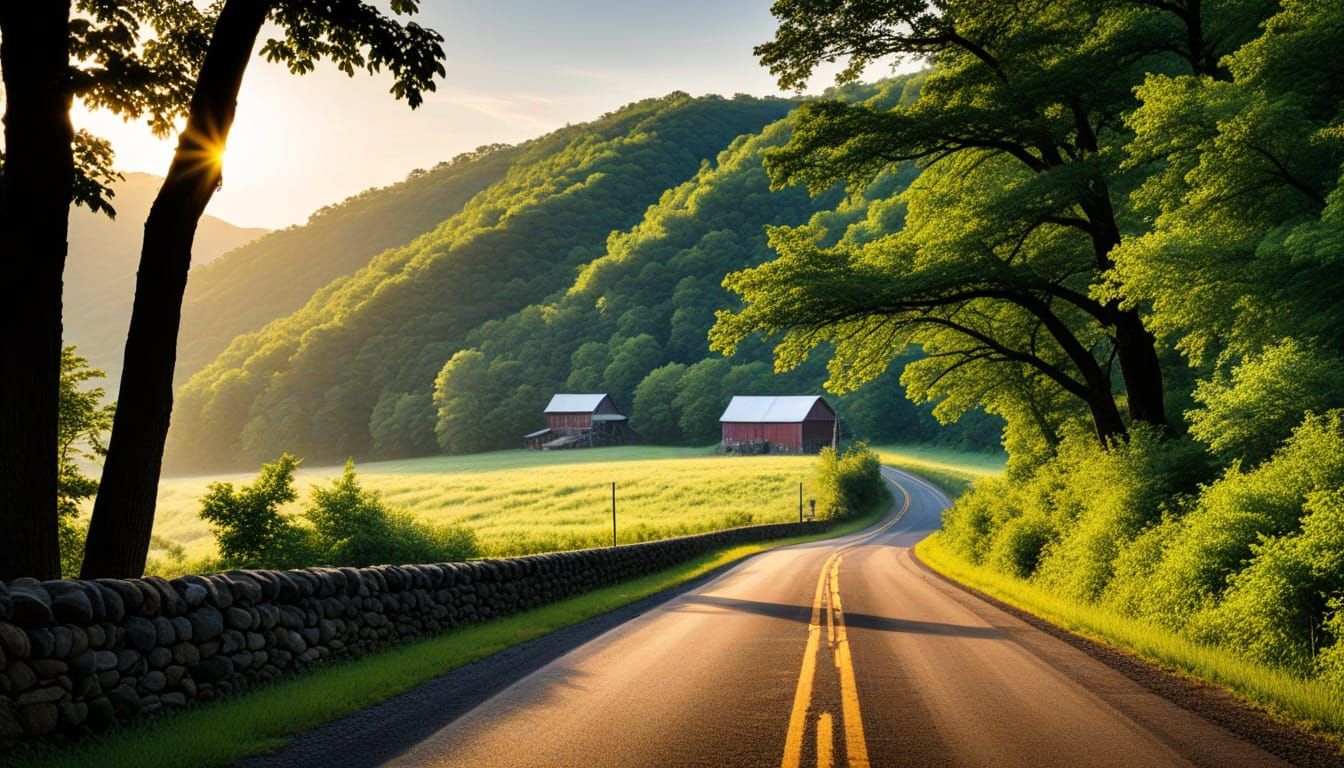 West Virginia Landscape with Blue Ridge Mountains