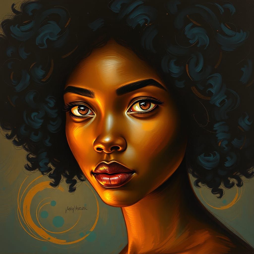 Golden Light on an African Woman's Radiant Face