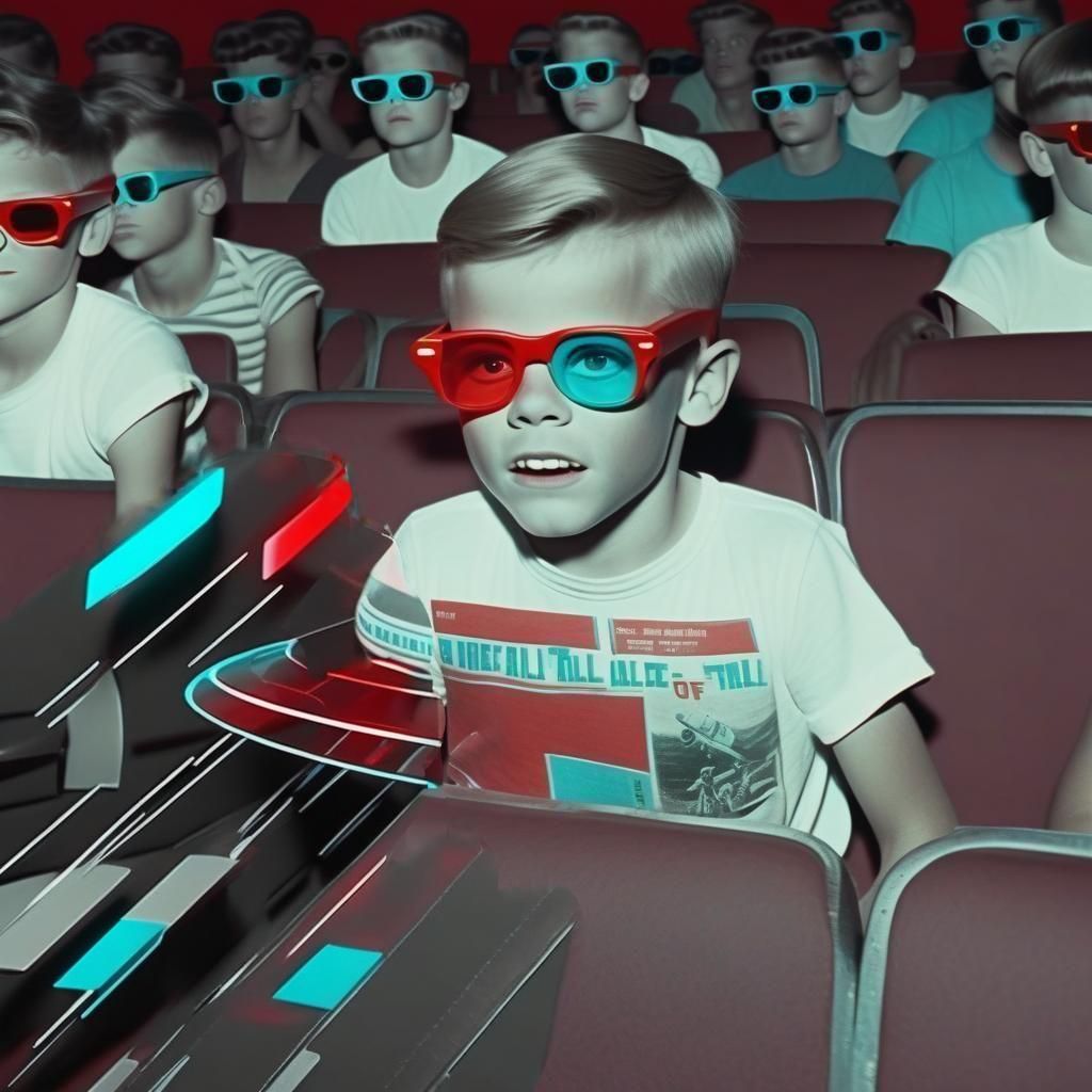 Glittering UFO Emerges from 3D Grayscale Movie