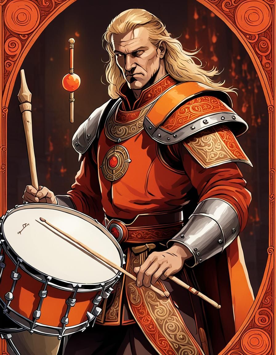 Surreal Portrait of a Mysterious Drummer