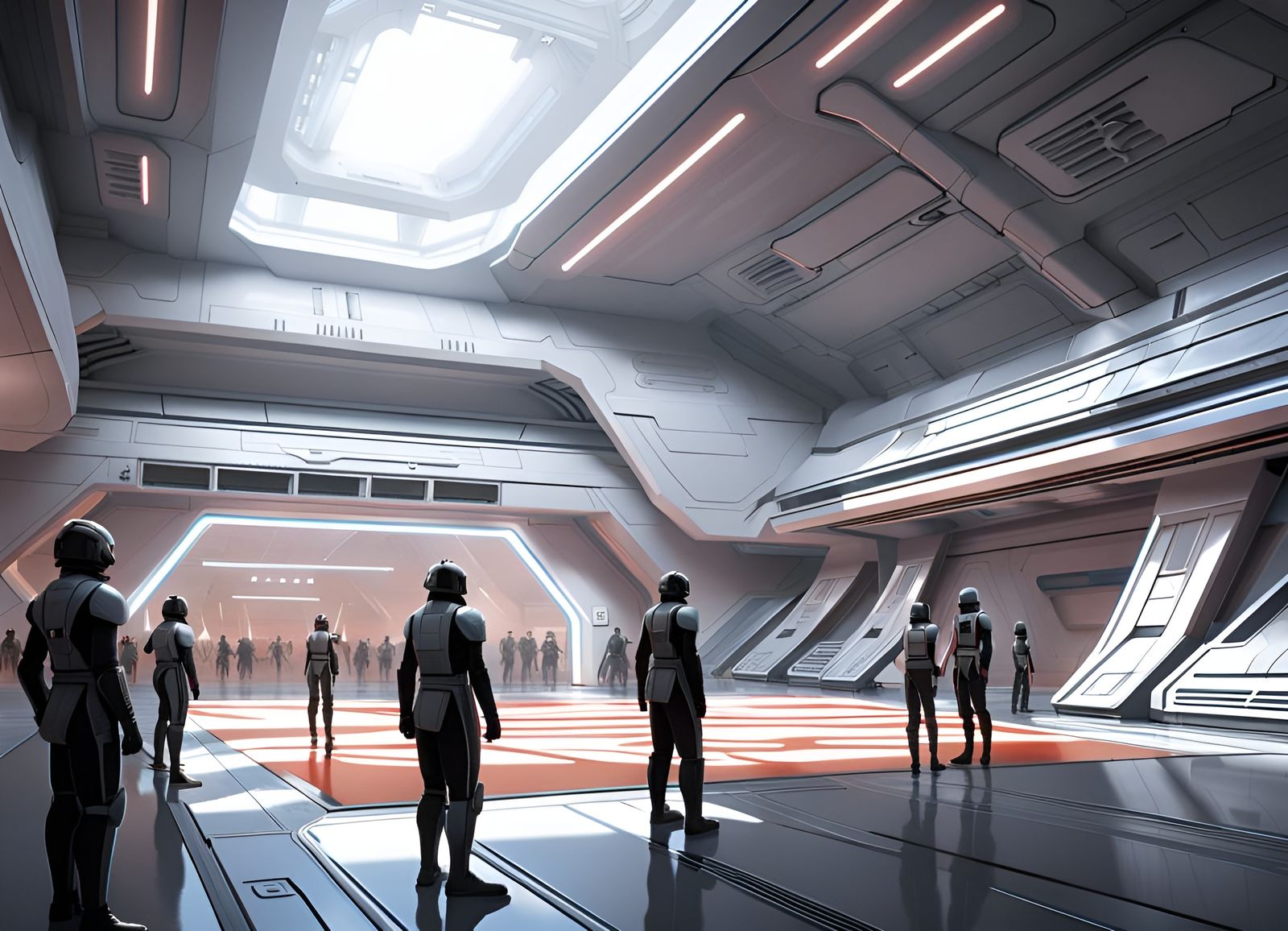 Glowing Futuristic Martial Arts Arena on a Star Destroyer