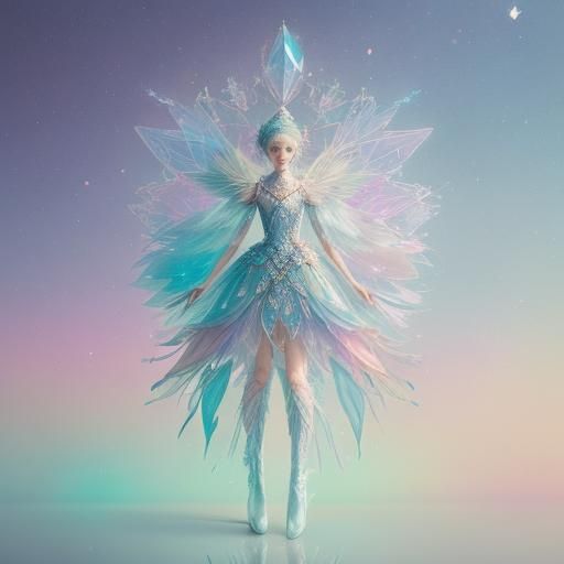 Whimsical Pastel Crystal Boots in Rainbow Hues