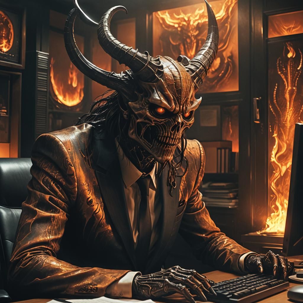 Demonic Entity in Corporate Cubicle