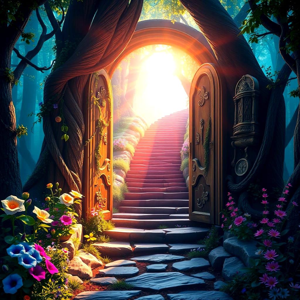 Magical Forest Portal in Hyperdetailed Digital Art